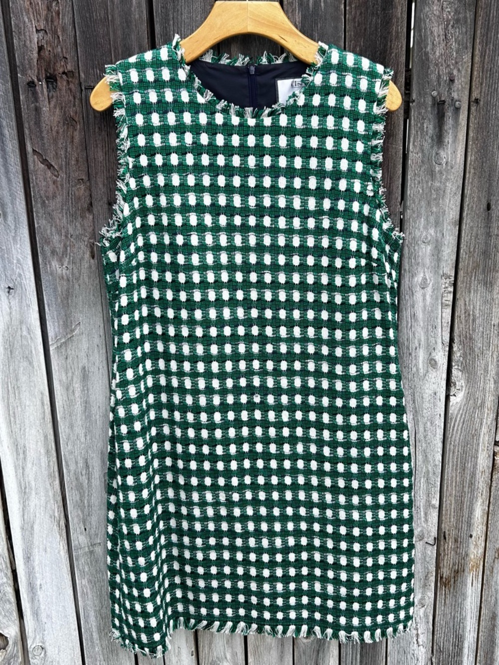 LK Bennett Linton Tammy Green Tweed Dress 12